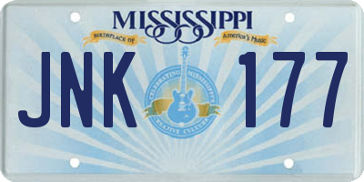 MS license plate JNK177