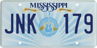 MS license plate JNK179
