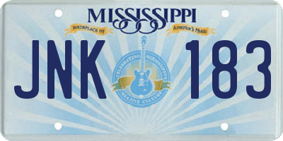 MS license plate JNK183