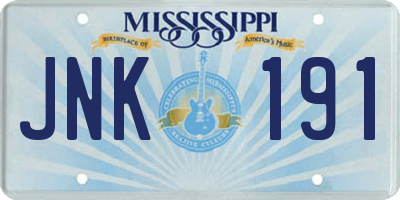 MS license plate JNK191