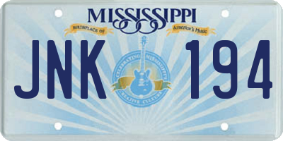 MS license plate JNK194