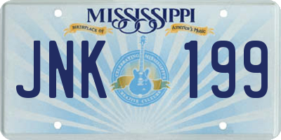 MS license plate JNK199