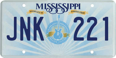 MS license plate JNK221