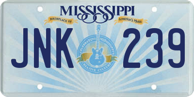 MS license plate JNK239