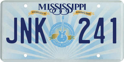 MS license plate JNK241