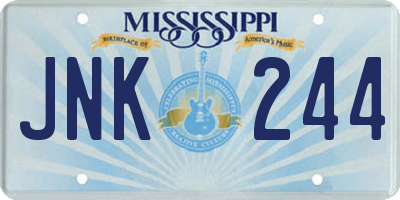 MS license plate JNK244