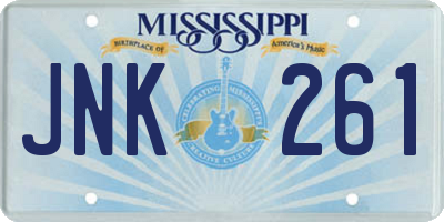MS license plate JNK261