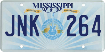 MS license plate JNK264