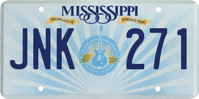 MS license plate JNK271