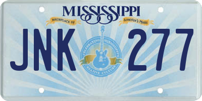 MS license plate JNK277