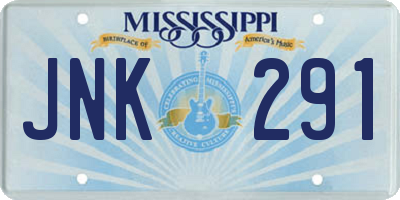MS license plate JNK291