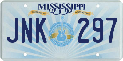 MS license plate JNK297
