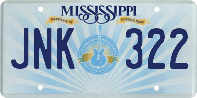 MS license plate JNK322