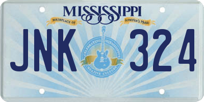 MS license plate JNK324