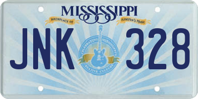 MS license plate JNK328