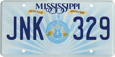 MS license plate JNK329