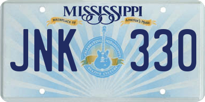 MS license plate JNK330