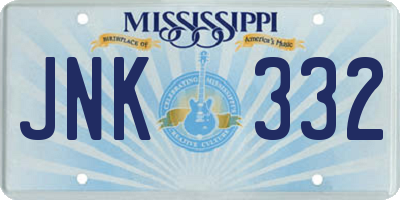 MS license plate JNK332