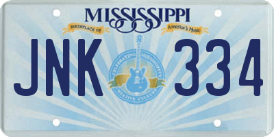 MS license plate JNK334