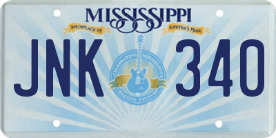 MS license plate JNK340