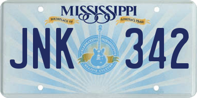 MS license plate JNK342