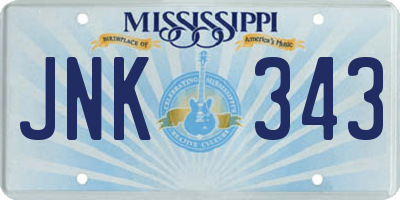MS license plate JNK343