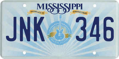 MS license plate JNK346