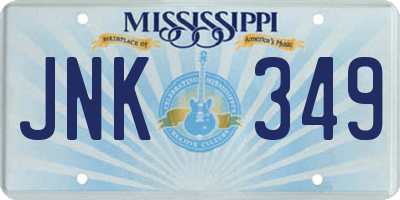 MS license plate JNK349