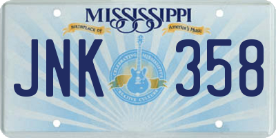MS license plate JNK358