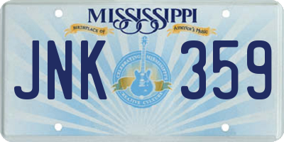 MS license plate JNK359