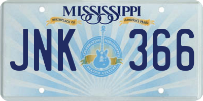 MS license plate JNK366