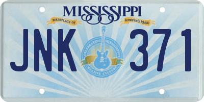 MS license plate JNK371