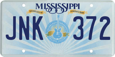 MS license plate JNK372