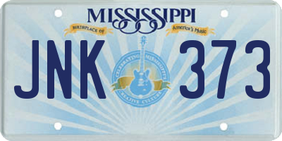 MS license plate JNK373