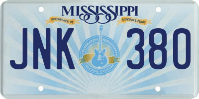 MS license plate JNK380