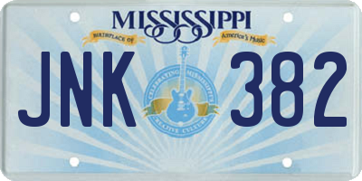 MS license plate JNK382