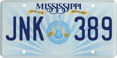 MS license plate JNK389