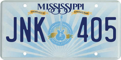 MS license plate JNK405