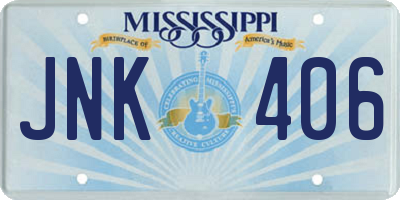 MS license plate JNK406