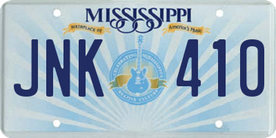 MS license plate JNK410