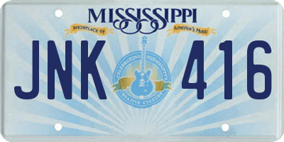 MS license plate JNK416