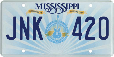 MS license plate JNK420