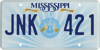 MS license plate JNK421