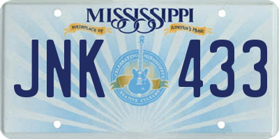 MS license plate JNK433
