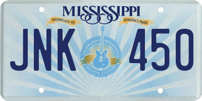 MS license plate JNK450