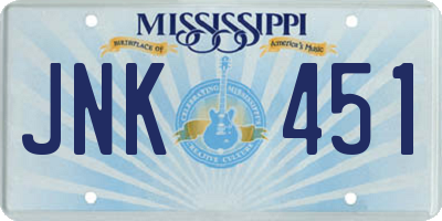 MS license plate JNK451