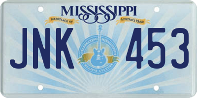 MS license plate JNK453