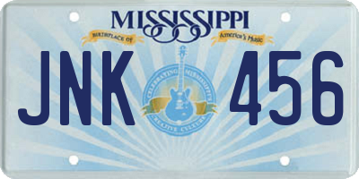 MS license plate JNK456