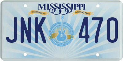 MS license plate JNK470