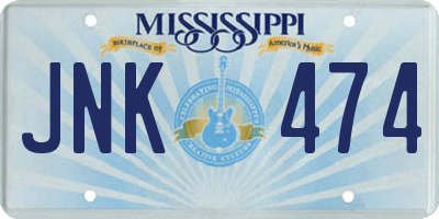 MS license plate JNK474